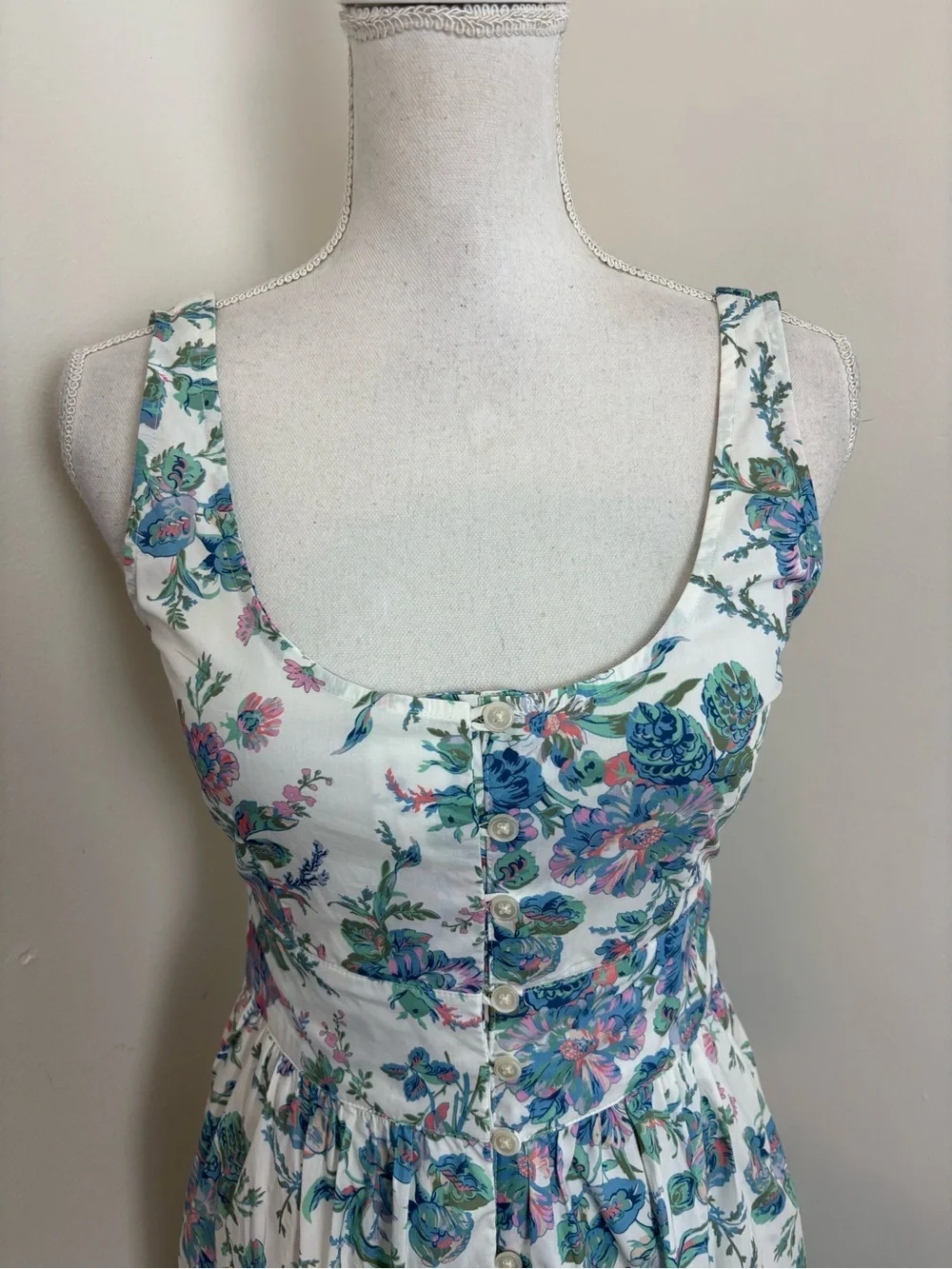J.Crew Button-Front Cotton Poplin Dress in English Garden Size 00